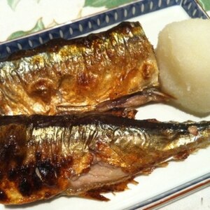 綺麗で、美味しそうな黄金色の 新秋刀魚が焼けます♪